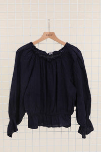 BLOUSE WITH GATHERED NECKLINE AND NECKLINE