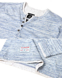 ZGLS247 - Long Sleeve Double Layered V-Neck Button Placket