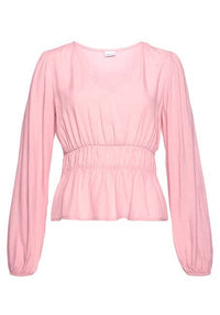 LASCANA Women's Long Sleeve Peplum Blouse