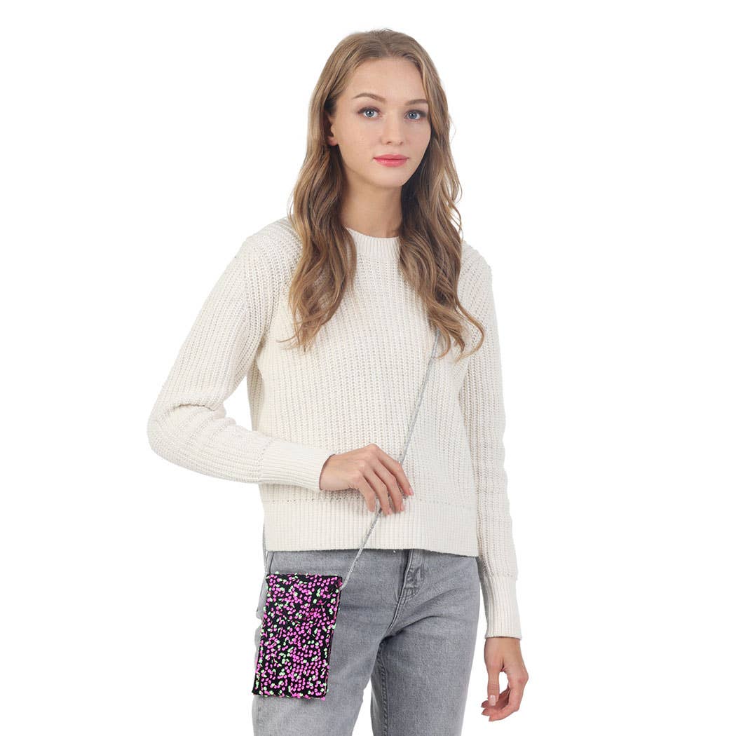 Sequined Mini Phone Sling Bag