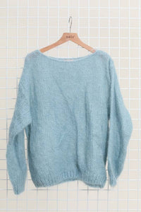 MOHAIR AND WOOL BOAT NECK SWEATER