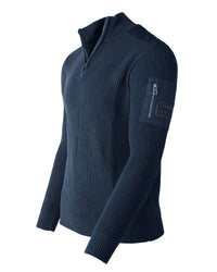SWT31 ZIMEGO Mens Quarter Zip Up Mock Turtle Neck Sweater