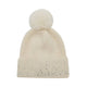 Rhinestone Cuff Beanie with Pom