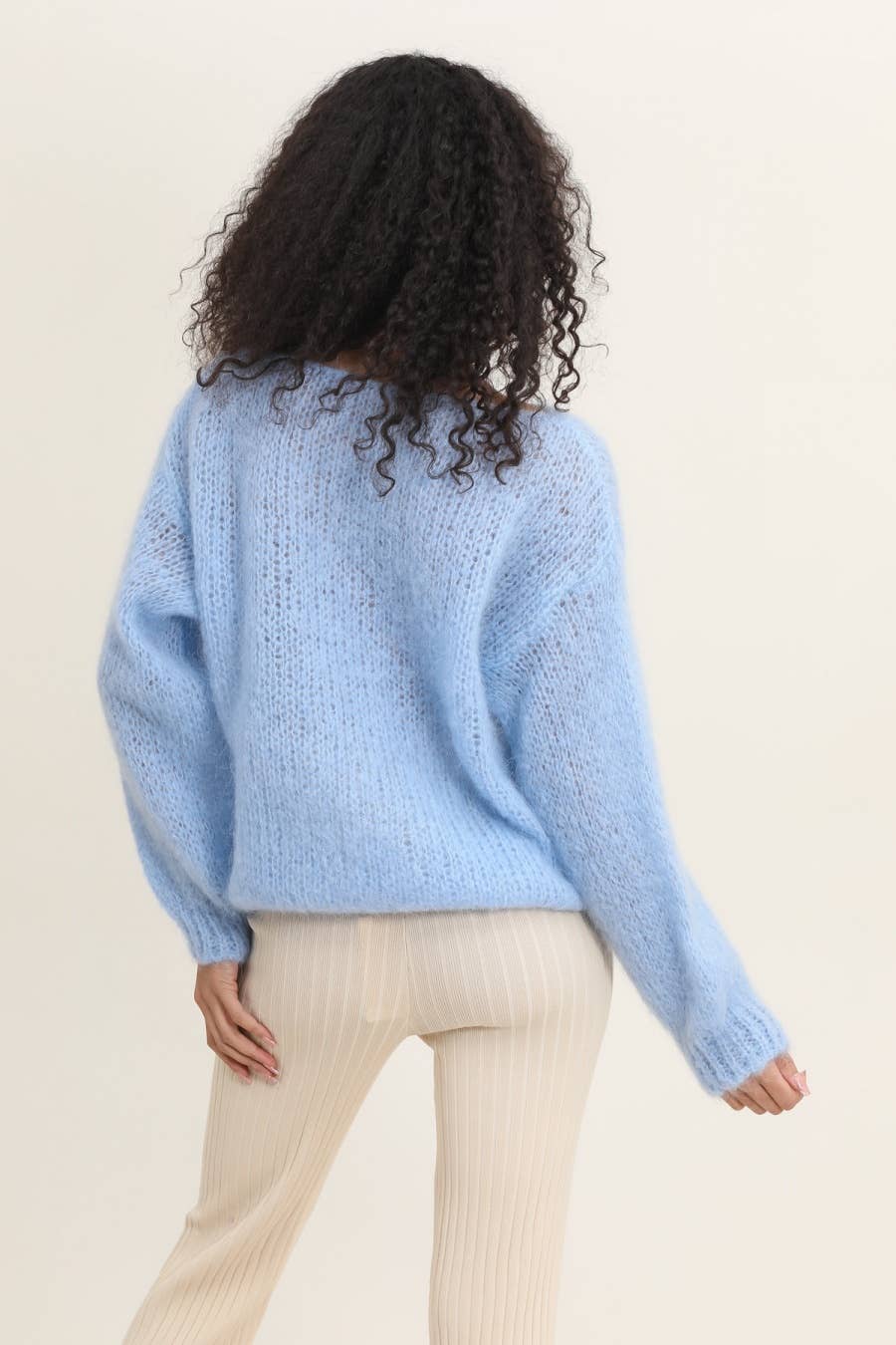 MOHAIR AND WOOL BOAT NECK SWEATER
