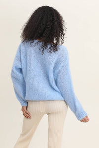 MOHAIR AND WOOL BOAT NECK SWEATER