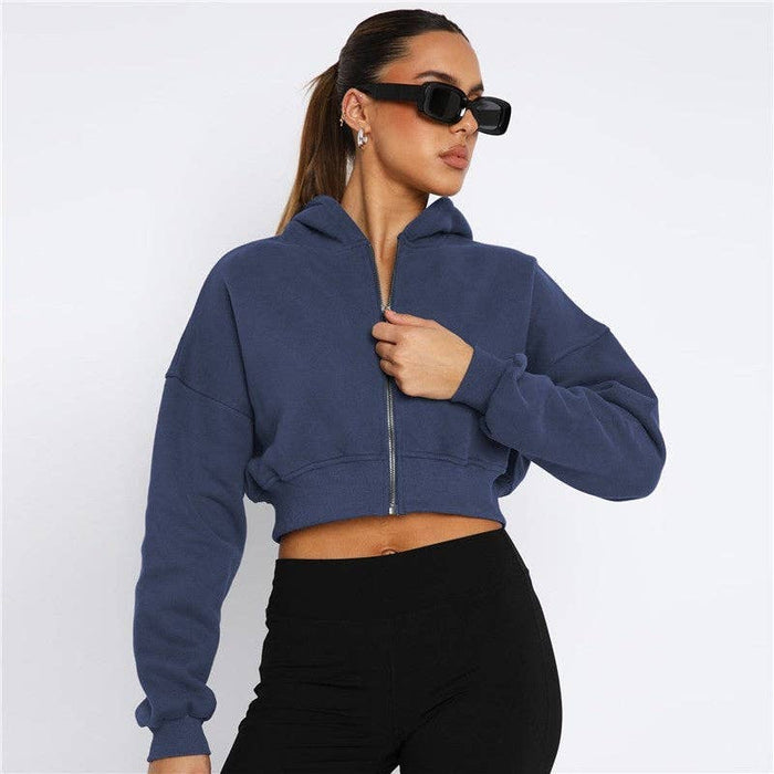 Casual Zip-Up Hoodie with Long Sleeves