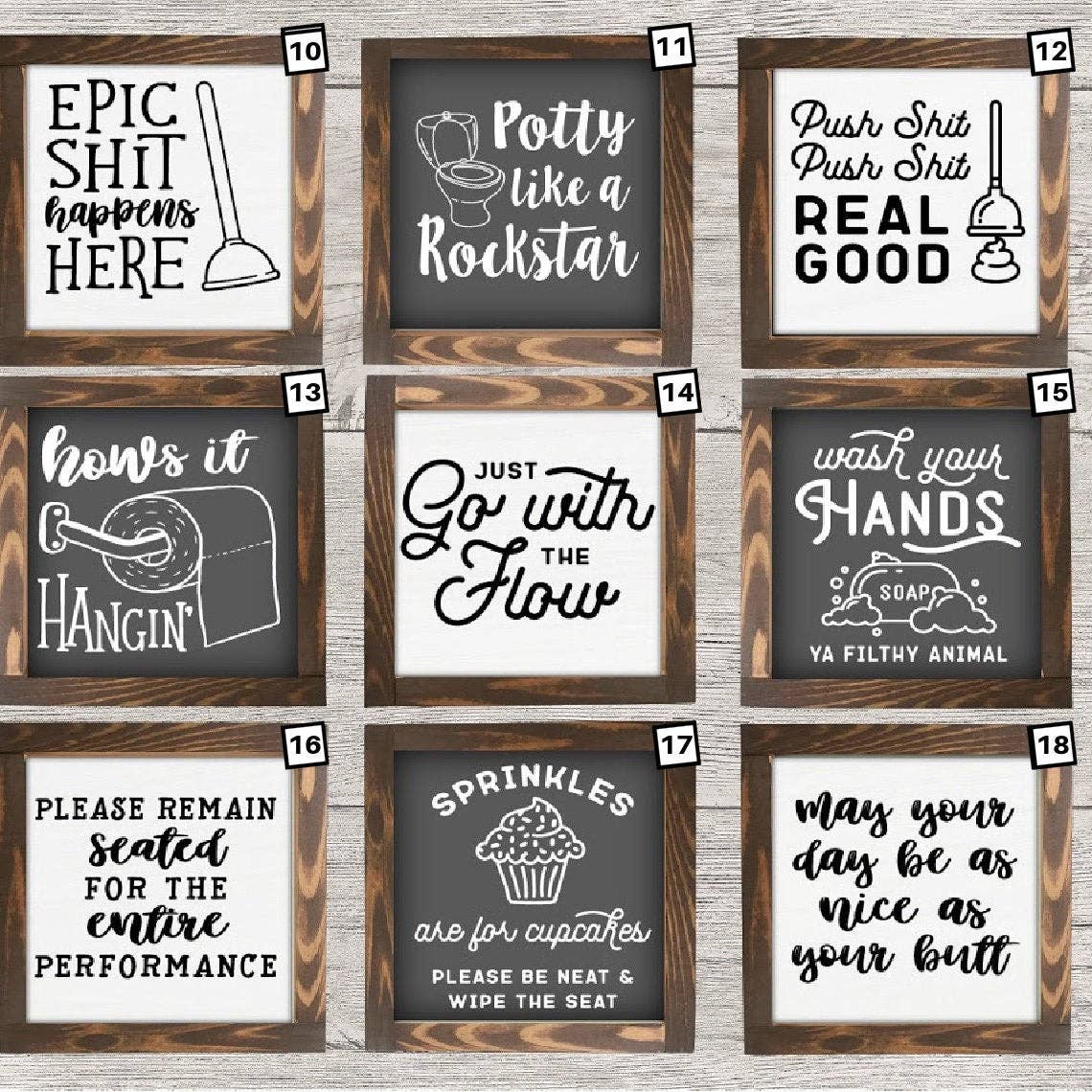 Bathroom Mini Collection Sign. Farmhouse Bathroom, Bathroom
