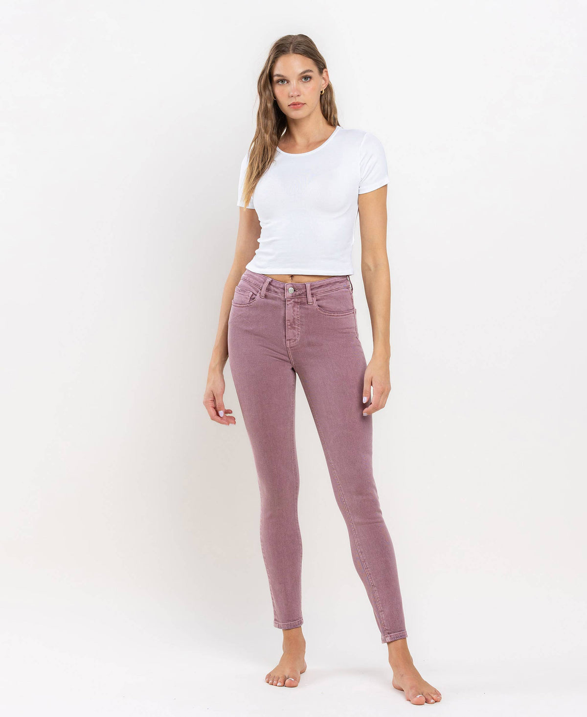 HIGH RISE ANKLE SKINNY JEANS V3499WMV