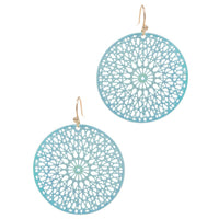 Brass Metal Round Shaped Hook Earrings
