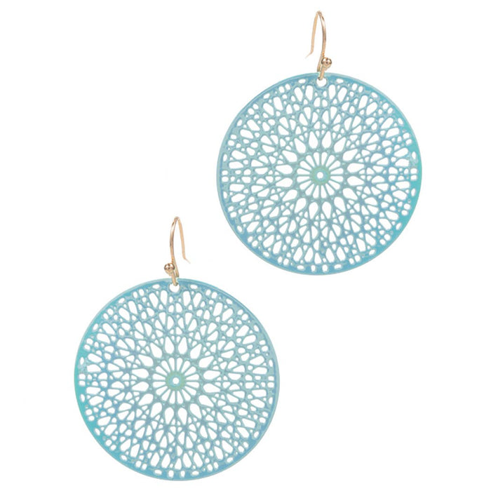 Brass Metal Round Shaped Hook Earrings