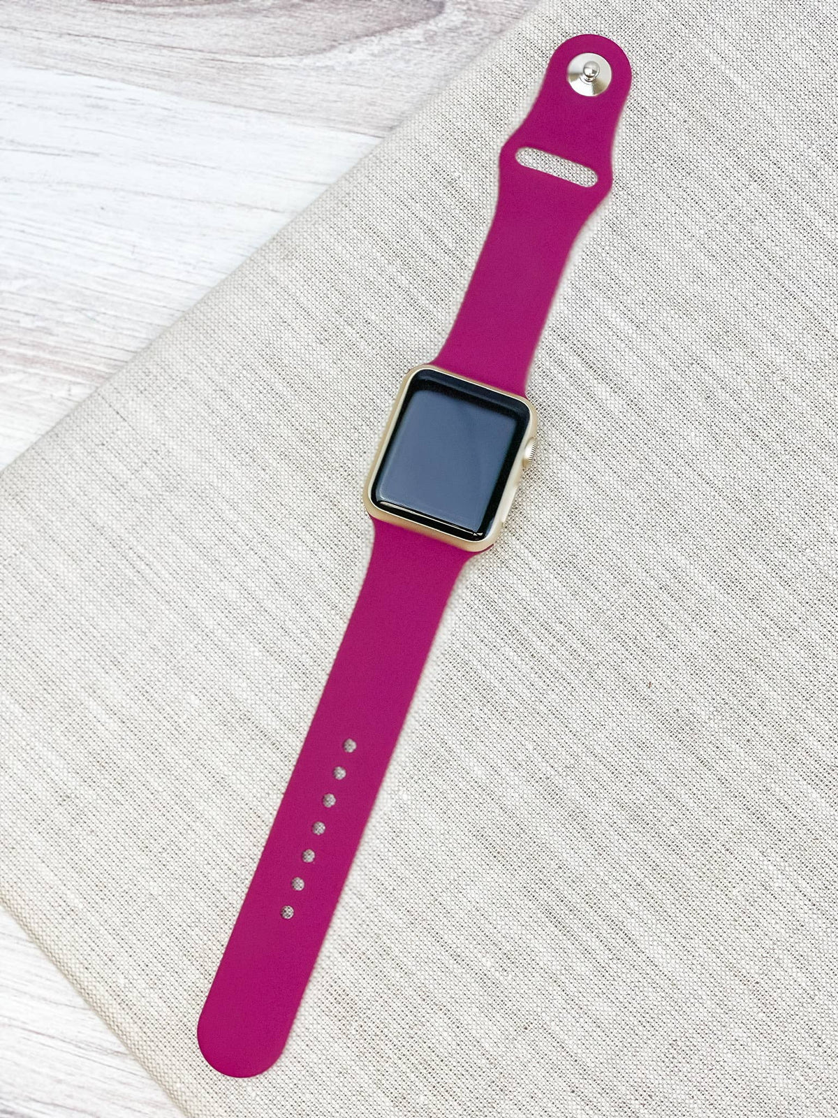 The Solid Silicone Smart Watch Band - Wine Red S/M