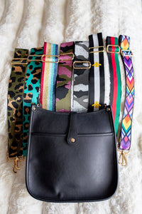 Eye Candy Crossbody Purse - Distressed Black - Teal Aqua RTS