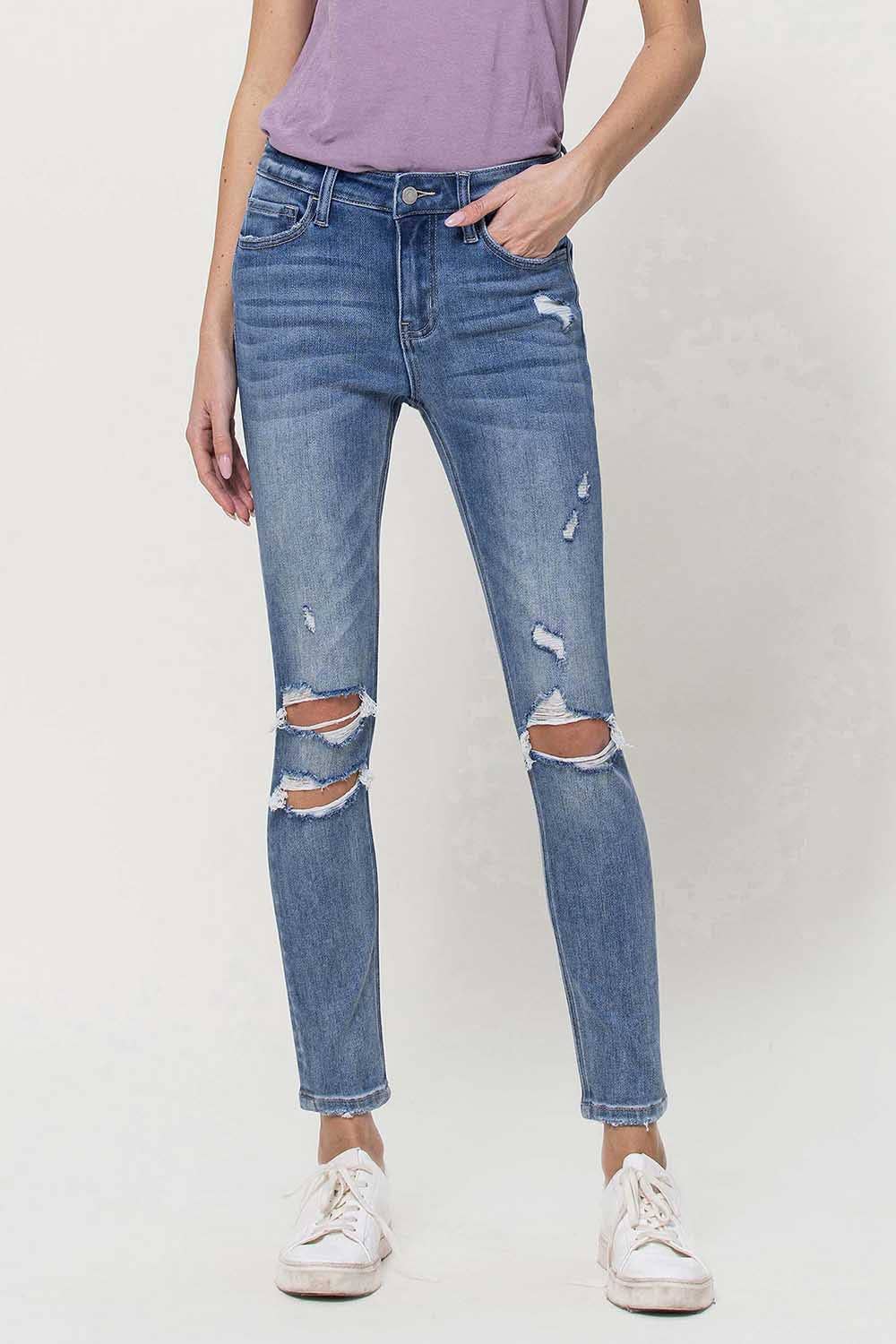 MID RISE ANKLE SKINNY JEANS V2948