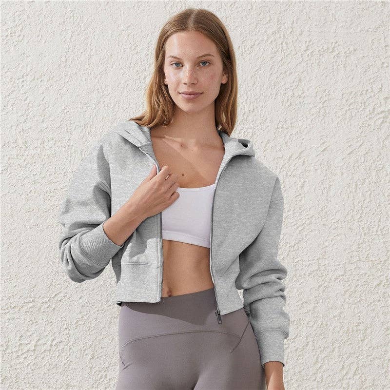 Casual Zip-Up Hoodie with Long Sleeves