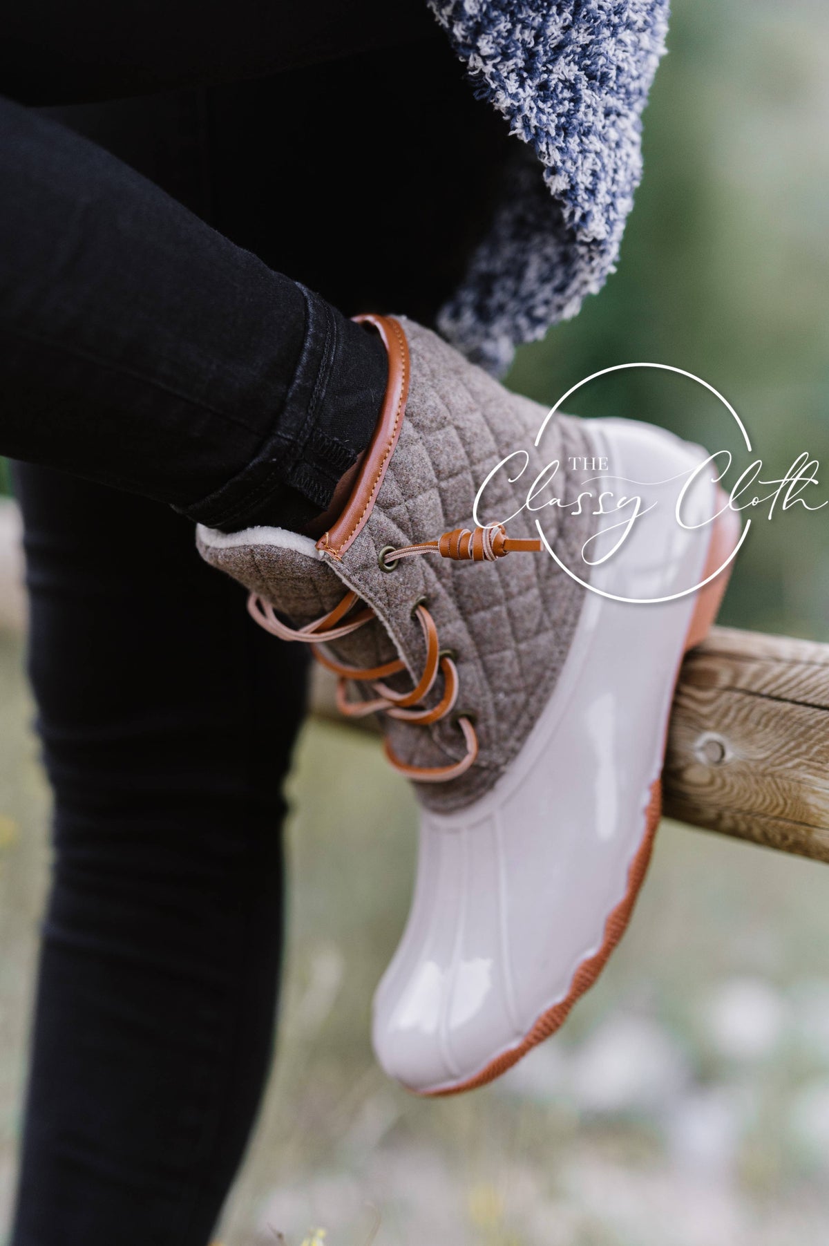 Danielle Duck Boots - Beige Quilted ETA OCT 15 (FP)