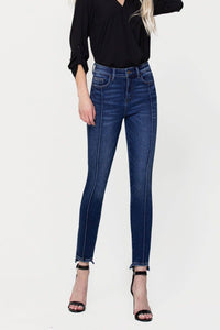 FLYING MONKEY - HIGH RISE FRONT SEAM CROPPED STEP HEM SKINNY JEANS