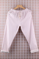 STRIPED PANTS WITH LACE CUFFS