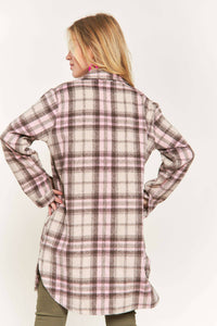 BUTTON DOWN PLAID SHACKET