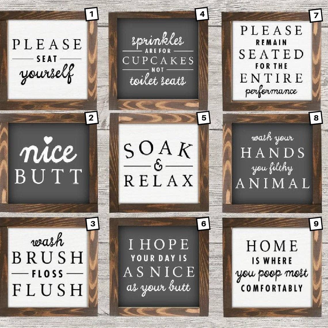Bathroom Mini Collection Sign. Farmhouse Bathroom, Bathroom