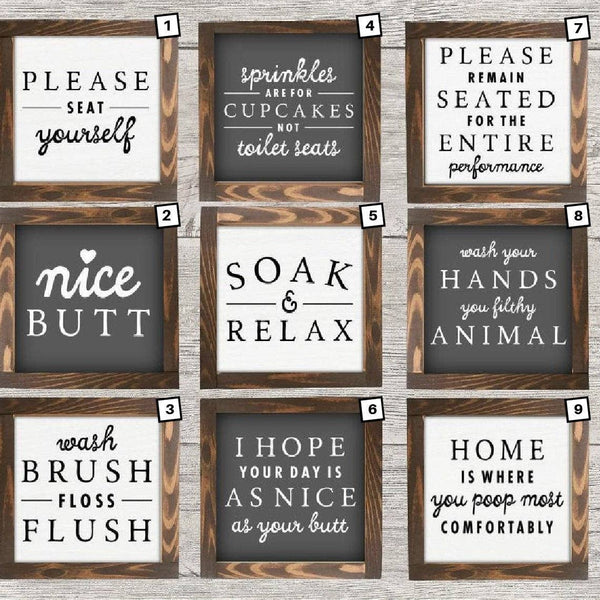 Bathroom Mini Collection Sign. Farmhouse Bathroom, Bathroom