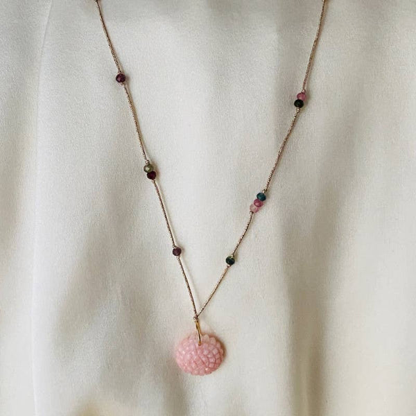 DORIS WIRE NECKLACE, pink opal (COC2)
