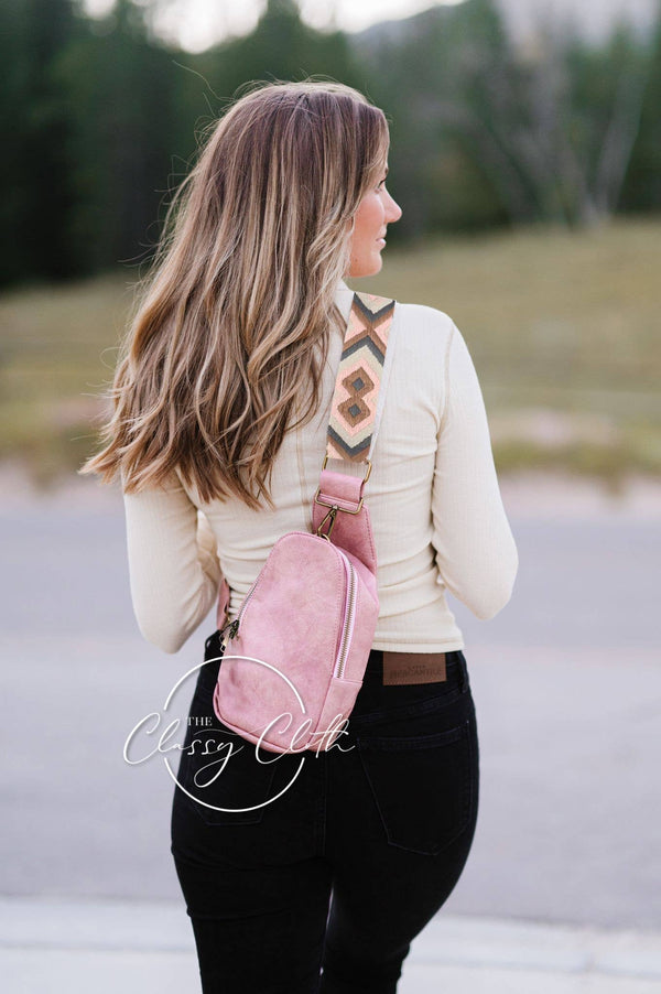 Sarah Shoulder Sling Bag - Blush Grey Geo RTS