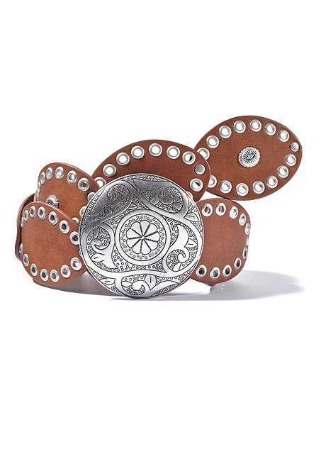 LASCANA Women's Embellished Round Buckle Belt