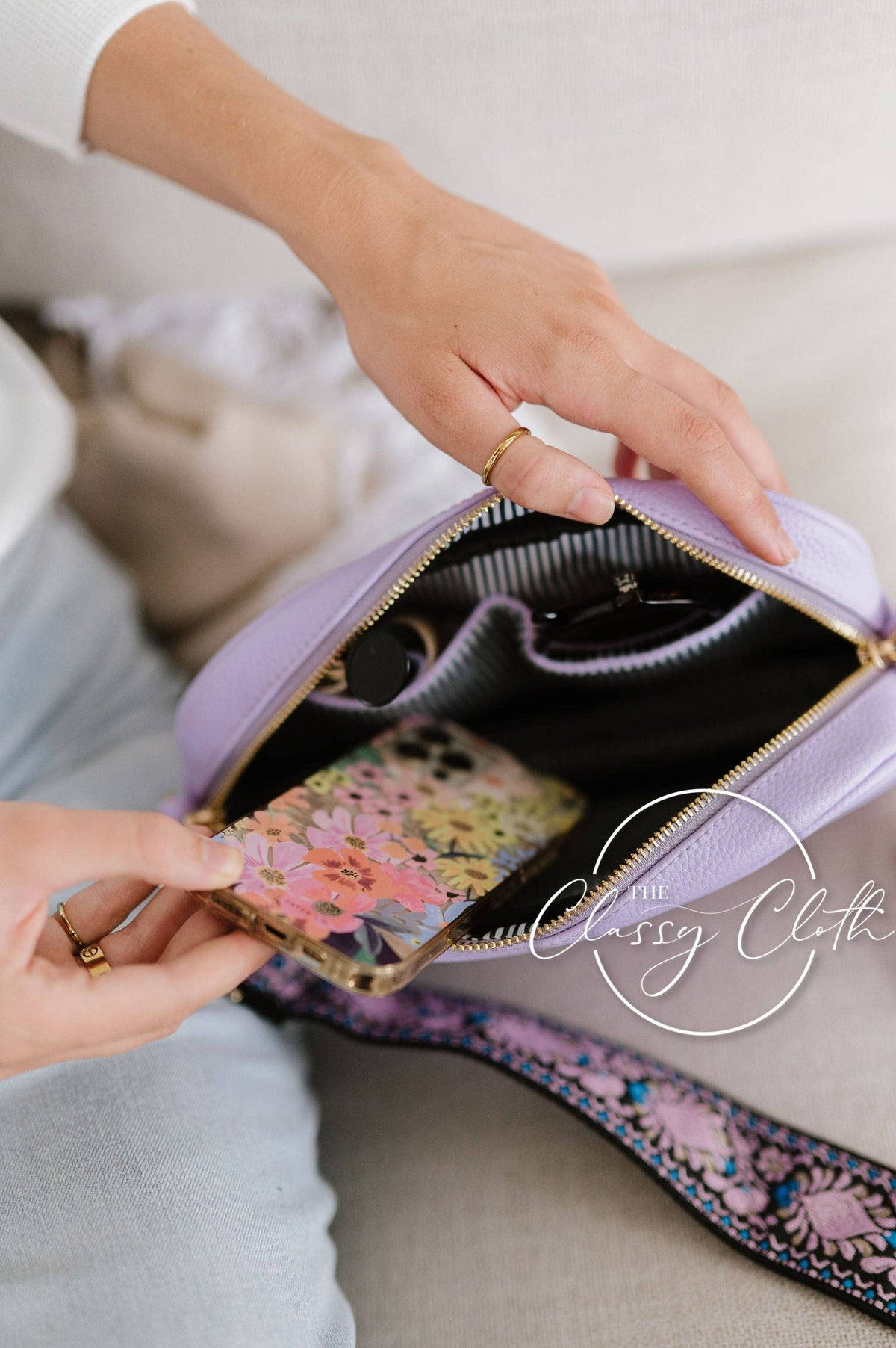 Clara Crossbody Bag R - Lavender - Boho Vibes RTS