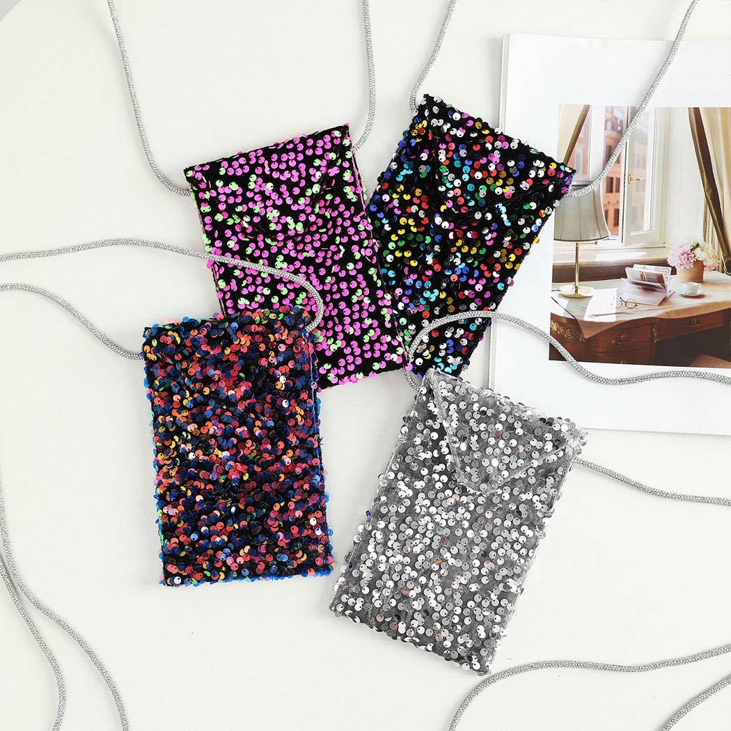 Sequined Mini Phone Sling Bag