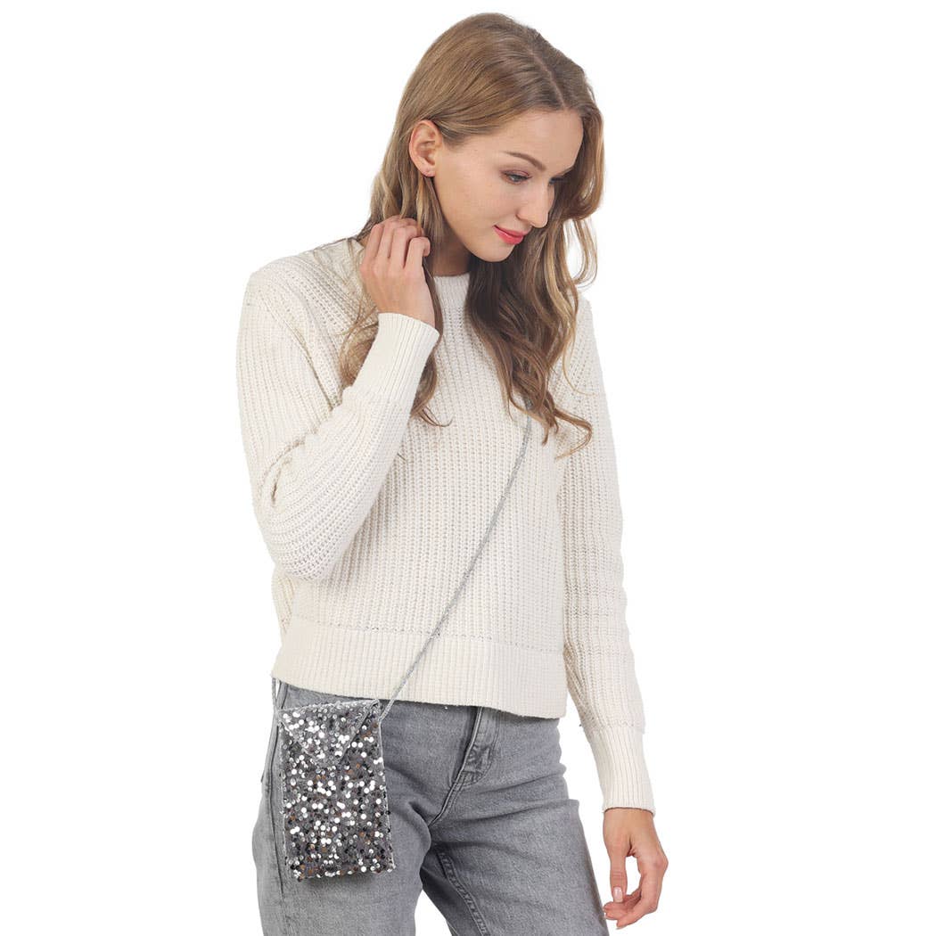Sequined Mini Phone Sling Bag