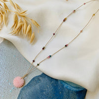 DORIS WIRE NECKLACE, pink opal (COC2)
