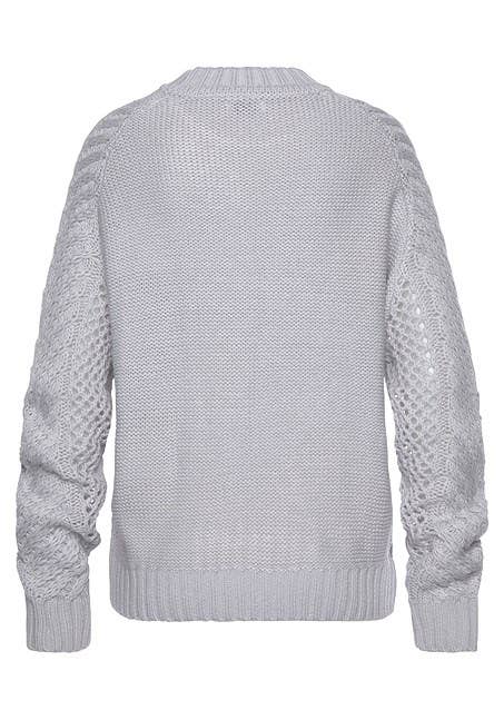 LASCANA Women's Crew Neck Ribbed Knit Sweater