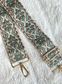 Crossbody Guitar Strap - Sage Olive Green Boho RTS
