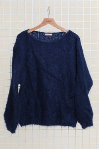 MOHAIR AND WOOL BOAT NECK SWEATER
