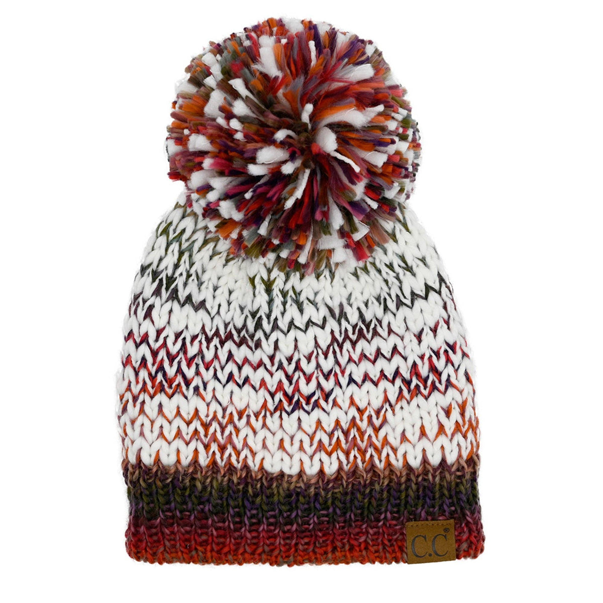 CC Multi-Color Yarn Beanie with Pom
