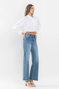 FLYING MONKEY - HIGH RISE TROUSER HEM WIDE LEG JEANS