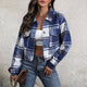 Retro Fashion Plaid Lapel Short Jacket