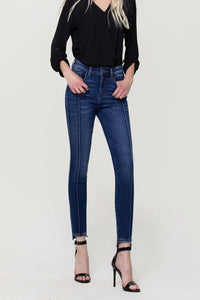 FLYING MONKEY - HIGH RISE FRONT SEAM CROPPED STEP HEM SKINNY JEANS