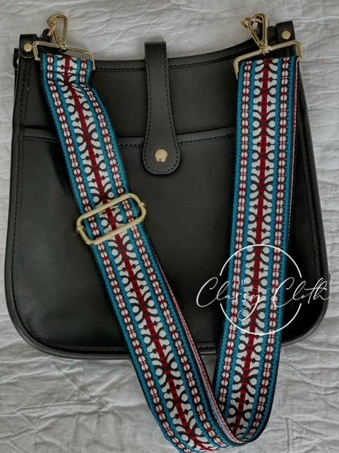 Eye Candy Crossbody Purse - Distressed Black - Teal Aqua RTS