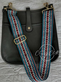 Eye Candy Crossbody Purse - Distressed Black - Teal Aqua RTS