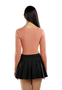 Full Sleeve Knot Twist Crop Top