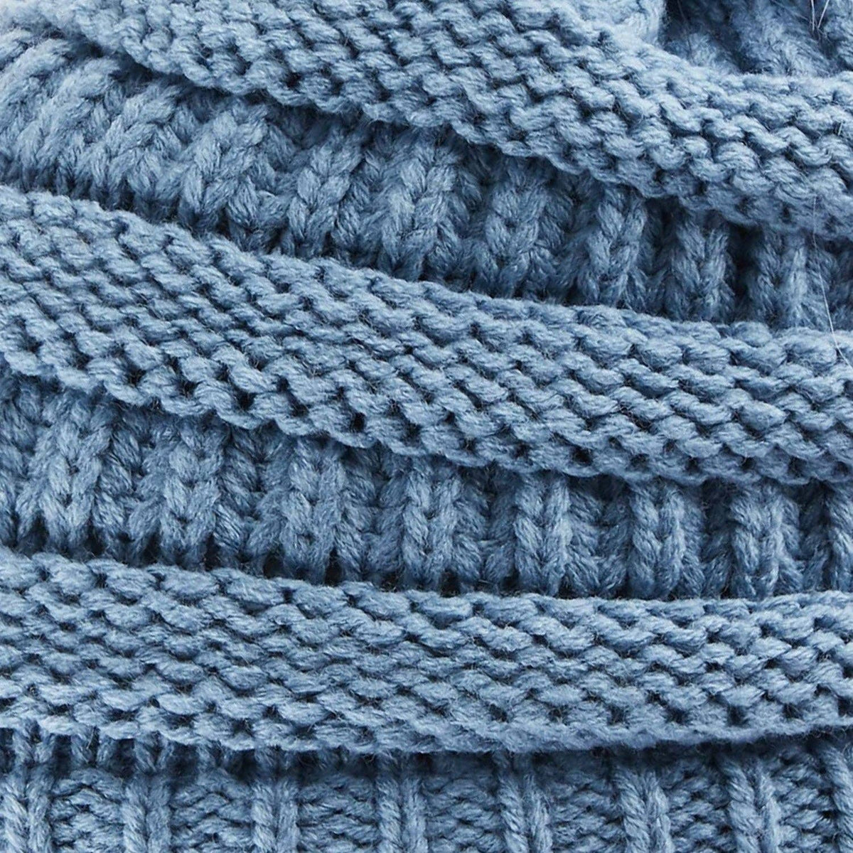 CC Tan Beanie with Faux Fur Pom