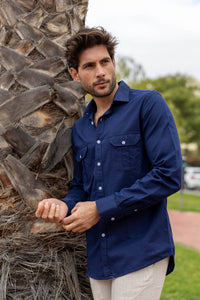 Navy Blue Custi Mikelo Dress Shirt