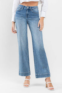 FLYING MONKEY - HIGH RISE TROUSER HEM WIDE LEG JEANS