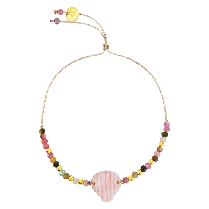 DORIS OPAL BRACELET, pink opal shell&tourmalines (BOC2BIS)