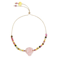 DORIS OPAL BRACELET, pink opal shell&tourmalines (BOC2BIS)