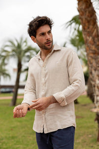 Custi Mikelo Beige Linen Shirt
