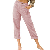 Relaxed Fit High-Waisted Casual Trousers