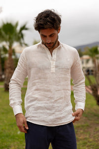 Custi Mikelo White Linen T-shirt
