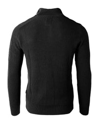SWT31 ZIMEGO Mens Quarter Zip Up Mock Turtle Neck Sweater
